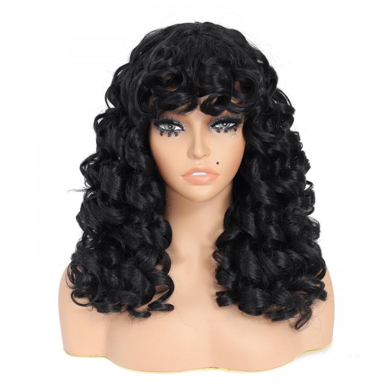 Long Curly Wavy Hair Wigs For Women 50 cm Synthetic Hair Replacement Wigs