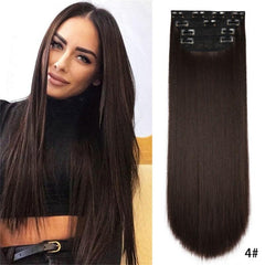 4pcs Ombre Blonde Clip In Hair Extensions Heat Resistant Hair For Women