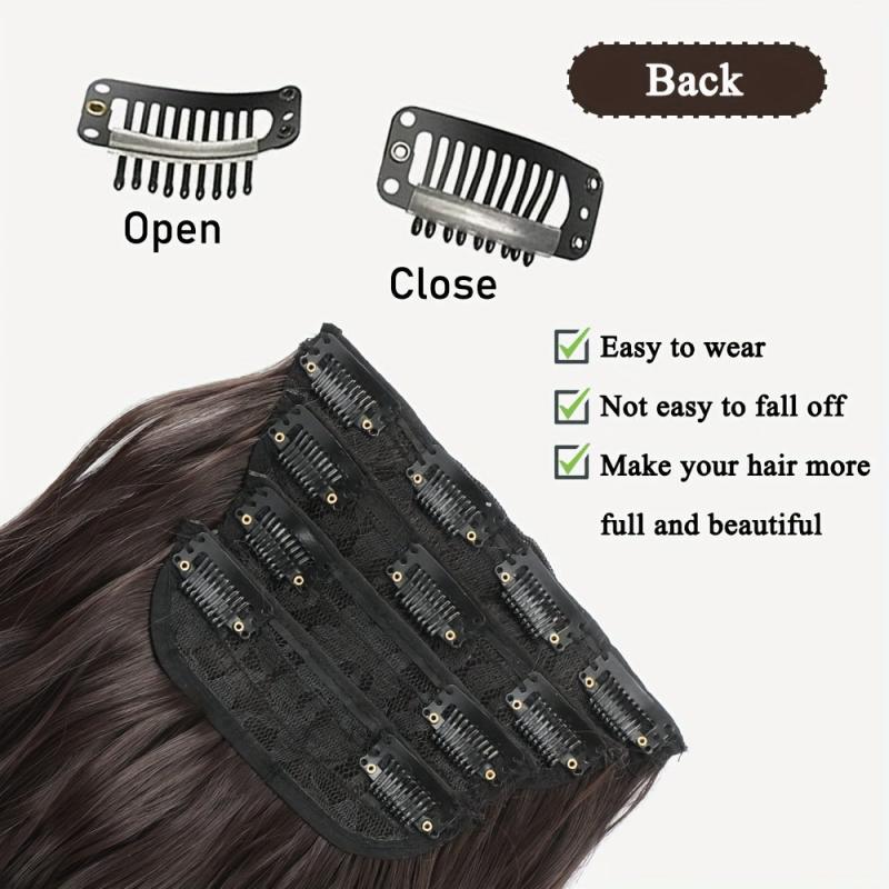 4pcs 50.8cm Corn Wave Hair Clips Synthetic Extensions Curly Hair 11Clips