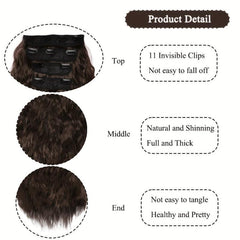 4pcs 50.8cm Corn Wave Hair Clips Synthetic Extensions Curly Hair 11Clips