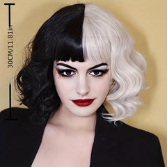 Brown Short Curly Synthetic Wig With Bangs Anime Cosplay Wig