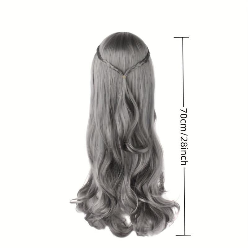 28 Inch Long Curly Wavy Hair Cosplay Wig for Halloween Party