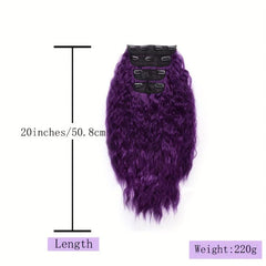 Long Wavy Curl Synthetic Clip In Hair Extensions for Daily Use