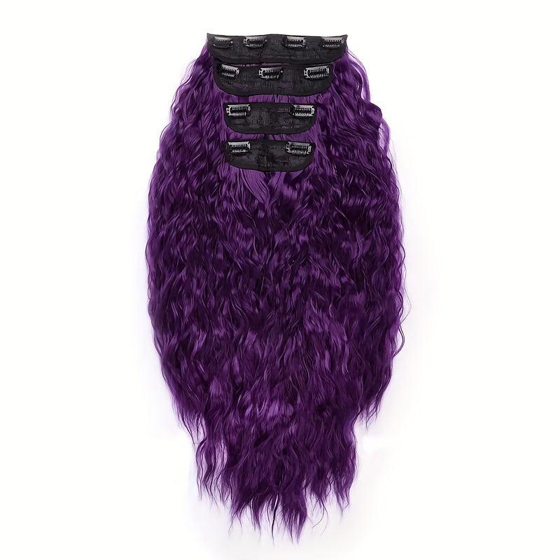 Long Wavy Curl Synthetic Clip In Hair Extensions for Daily Use