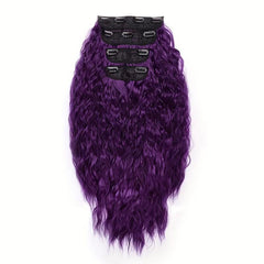 Long Wavy Curl Synthetic Clip In Hair Extensions for Daily Use