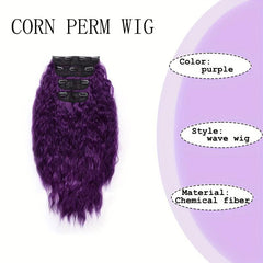 Long Wavy Curl Synthetic Clip In Hair Extensions for Daily Use