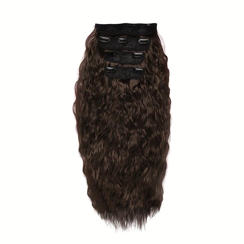 Long Wavy Curl Synthetic Clip In Hair Extensions for Daily Use