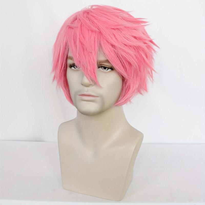 Short Red Blonde Straight Wig With Bangs Anime Cosplay Wig
