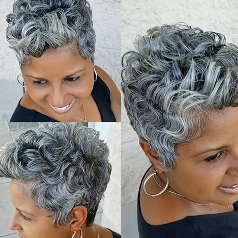 Short Straight Pixie Cut Wig With Bangs Synthetic Wig Heat Resistant