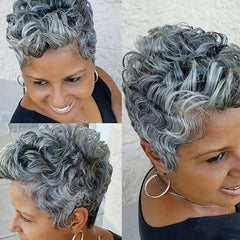 Short Straight Pixie Cut Wig With Bangs Synthetic Wig Heat Resistant