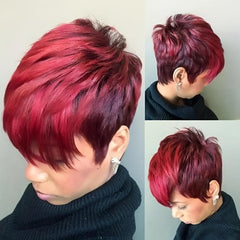 Short Straight Pixie Cut Wig With Bangs Synthetic Wig Heat Resistant