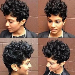 Short Straight Pixie Cut Wig With Bangs Synthetic Wig Heat Resistant
