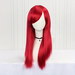 Long Orange Middle Part Wig for Women - 60-96 cm