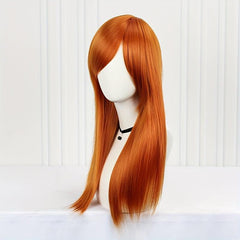 Long Orange Middle Part Wig for Women - 60-96 cm