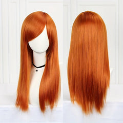 Long Orange Middle Part Wig for Women - 60-96 cm