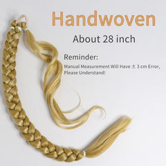 Braided Ponytail Extension Wrap Around Hair Tie Synthetic High Temp Soft
