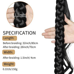 Braided Ponytail Extension Wrap Around Hair Tie Synthetic High Temp Soft