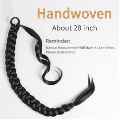 Braided Ponytail Extension Wrap Around Hair Tie Synthetic High Temp Soft