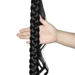 Braided Ponytail Extension Wrap Around Hair Tie Synthetic High Temp Soft