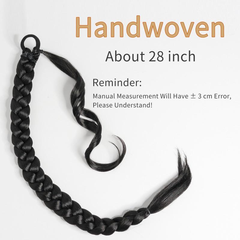 Braided Ponytail Extension Wrap Around Hair Tie Synthetic High Temp Soft