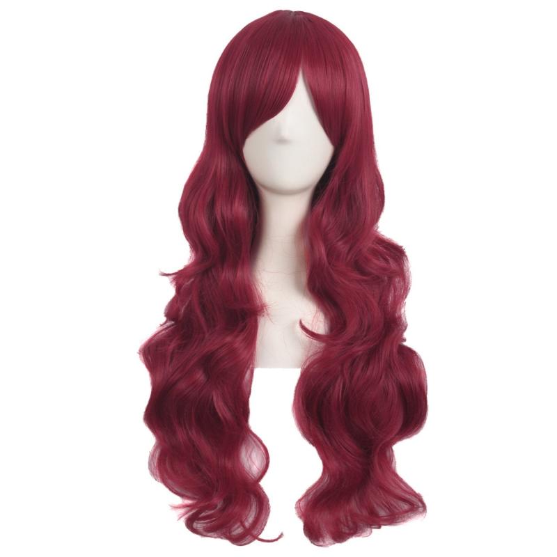 Colorful Long Curly Wig Synthetic Wig With Bangs for Halloween Cosplay