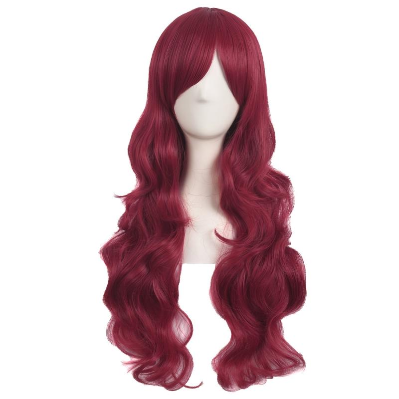 Colorful Long Curly Wig Synthetic Wig With Bangs for Halloween Cosplay