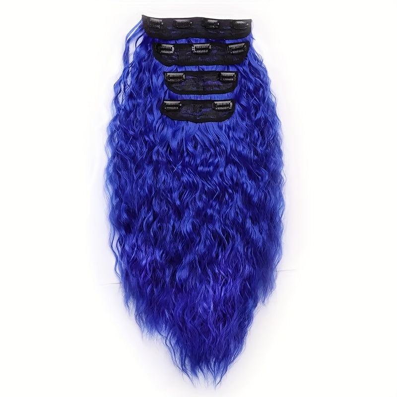 Long Wave Synthetic Hair Extensions 50 8 Cm 4Pcs Thick Hairpieces