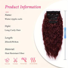 Long Wave Synthetic Hair Extensions 50 8 Cm 4Pcs Thick Hairpieces