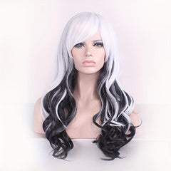 Ombre Long Curly Synthetic Wig With Bangs Anime Cosplay Wig For Halloween