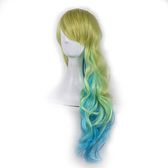 Ombre Long Curly Synthetic Wig With Bangs Anime Cosplay Wig For Halloween