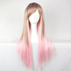 Ombre Long Curly Synthetic Wig With Bangs Anime Cosplay Wig For Halloween