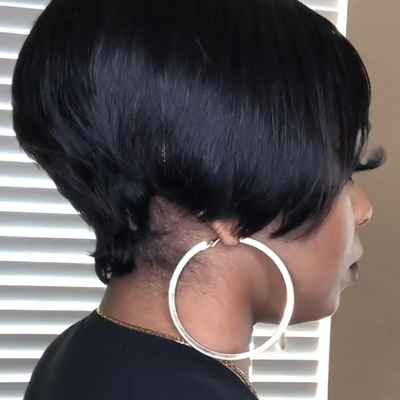 Short Straight Pixie Cut Wig 20-32cm No Glue Synthetic Fiber Hair Wig for Women