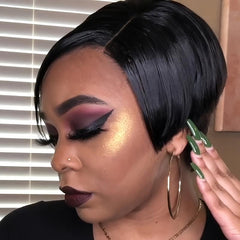 Short Straight Pixie Cut Wig 20-32cm No Glue Synthetic Fiber Hair Wig for Women