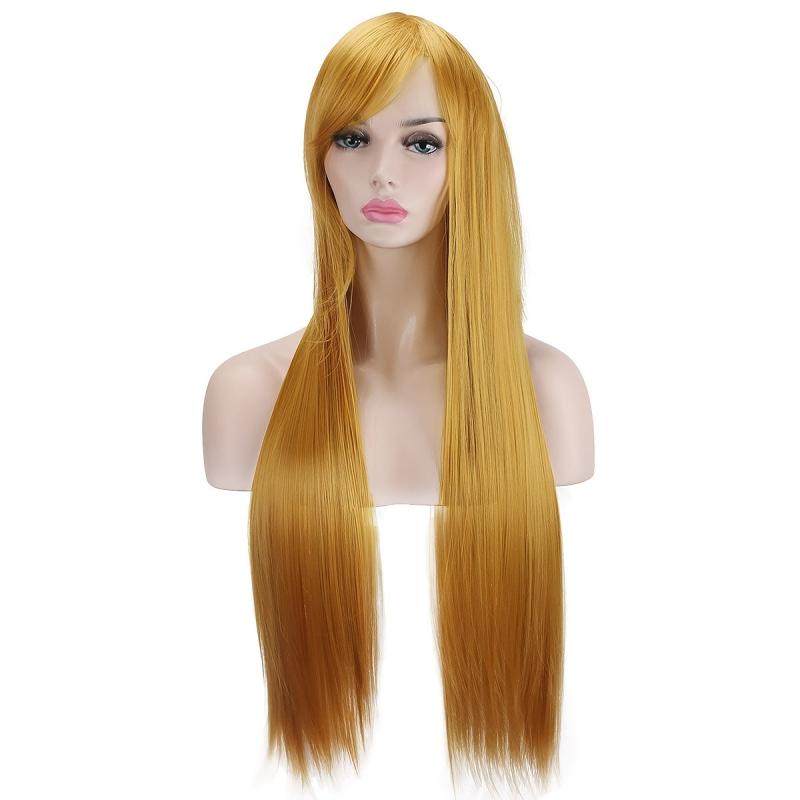 Anime Cosplay Wig Long Straight Hair With Bangs For Women Halloween Costume