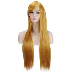 Anime Cosplay Wig Long Straight Hair With Bangs For Women Halloween Costume