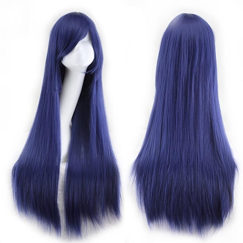 Anime Cosplay Wig Long Straight Hair With Bangs For Women Halloween Costume
