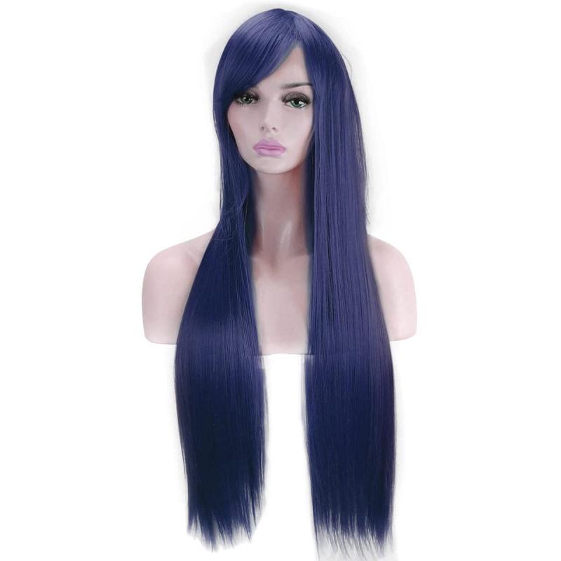 Anime Cosplay Wig Long Straight Hair With Bangs For Women Halloween Costume
