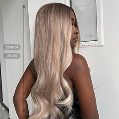 Long Wavy Ombre Brown Blonde Wig for Women