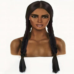 Long Curly Double Ponytail Synthetic Wig for Halloween Cosplay Party