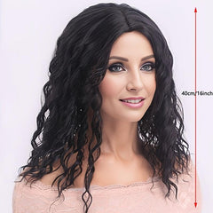 Medium Long Curly Wig Synthetic Wig Heat Resistant Natural Looking