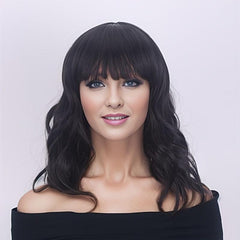Medium Long Curly Wig Synthetic Wig Heat Resistant Natural Looking