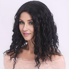 Medium Long Curly Wig Synthetic Wig Heat Resistant Natural Looking
