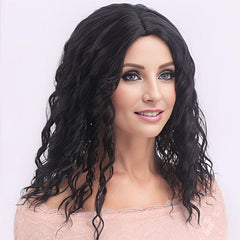 Medium Long Curly Wig Synthetic Wig Heat Resistant Natural Looking