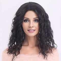 Medium Long Curly Wig Synthetic Wig Heat Resistant Natural Looking