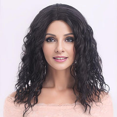 Medium Long Curly Wig Synthetic Wig Heat Resistant Natural Looking