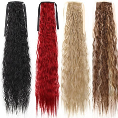 Long Corn Wave Ponytail Extensions Heat Resistant Wavy Synthetic