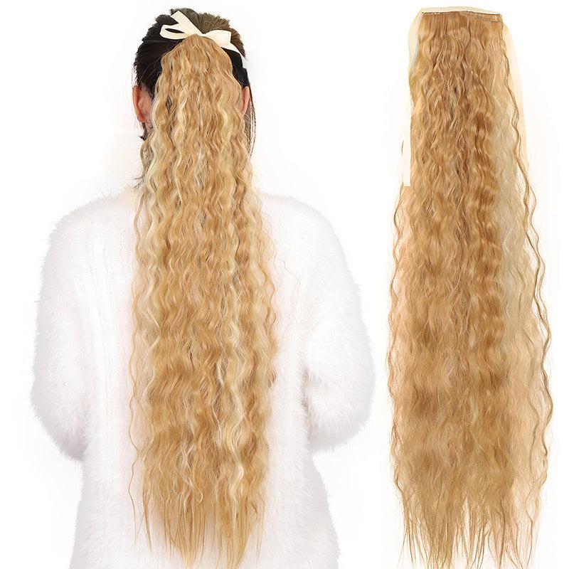 Long Corn Wave Ponytail Extensions Heat Resistant Wavy Synthetic