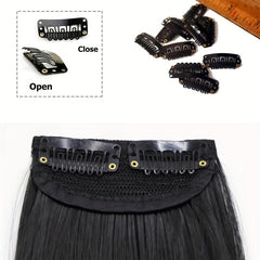 3pcs Invisible Seamless Straight Hair Extensions Clips Natural Synthetic Fiber