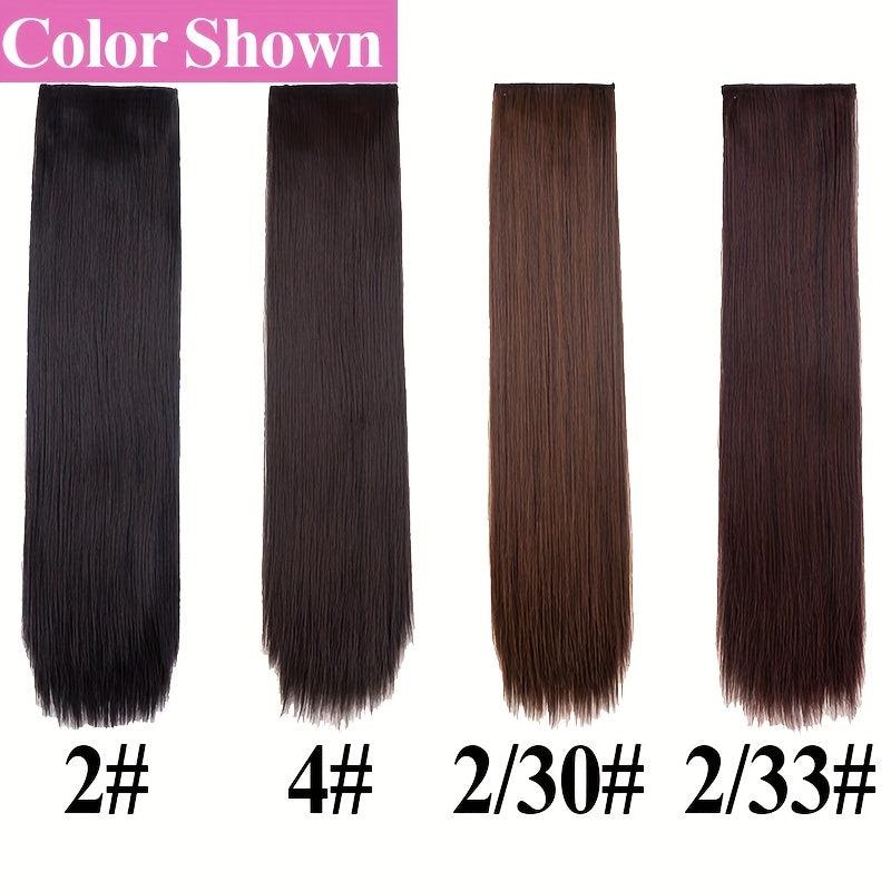3pcs Invisible Seamless Straight Hair Extensions Clips Natural Synthetic Fiber