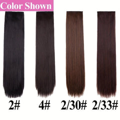 3pcs Invisible Seamless Straight Hair Extensions Clips Natural Synthetic Fiber